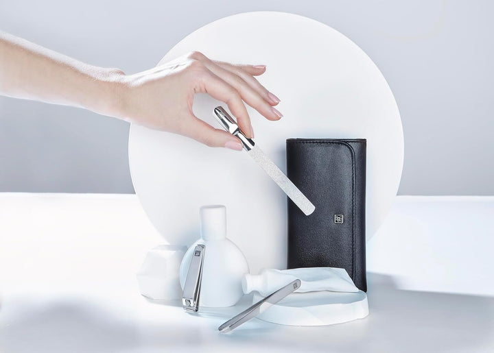 ZWILLING Maniküre Pflege Set, 5-teilig, Asian Competence, Leder, Geschenkset, Premium, Schwarz, Schw