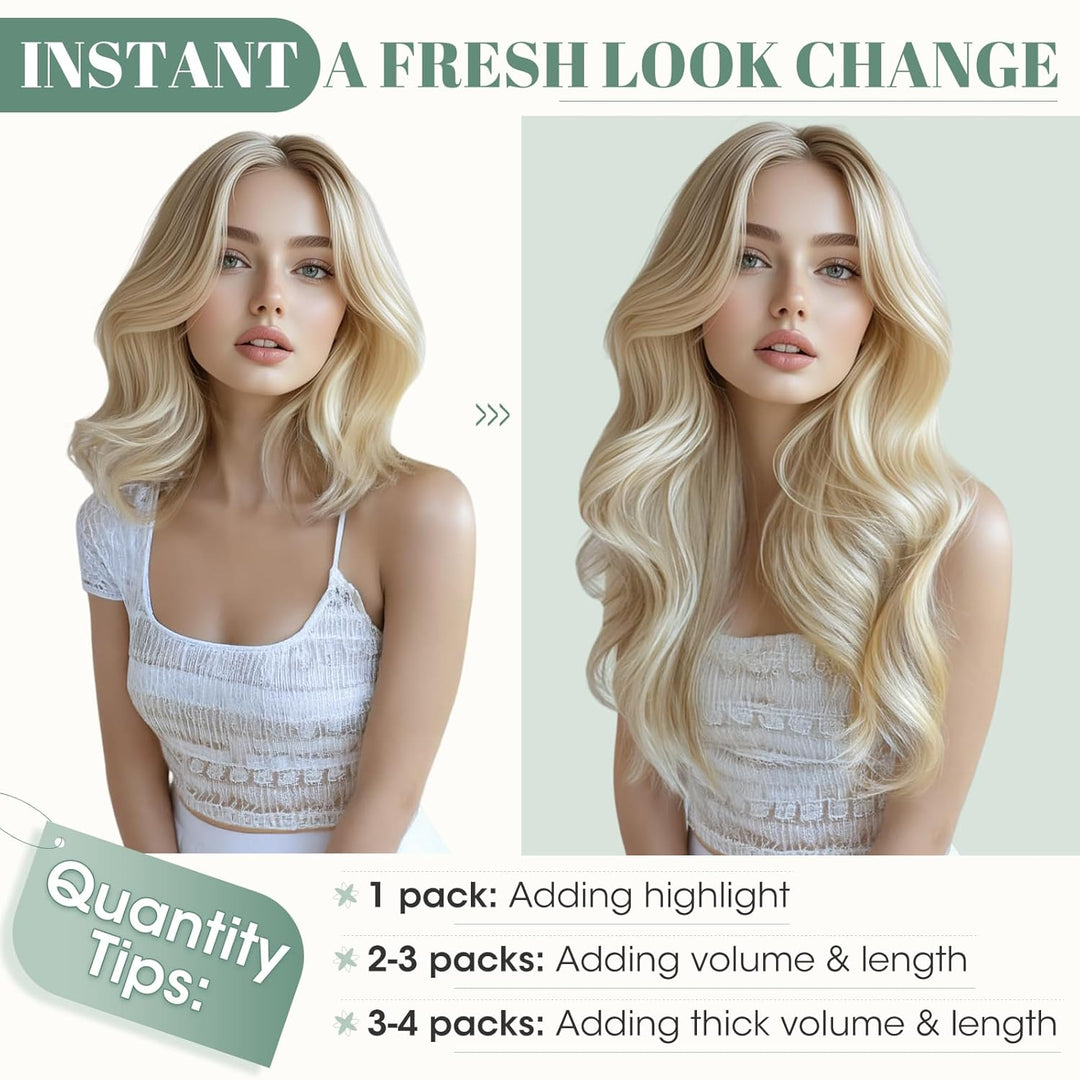 Rich Choices Clip in Extensions Echthaar 8 Stück Clip Extensions 25cm 