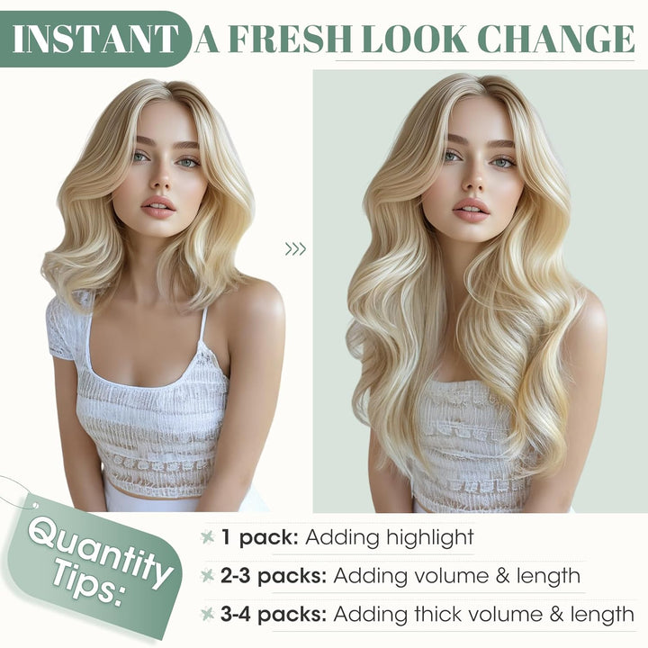 Rich Choices Clip in Extensions Echthaar 8 Stück Clip Extensions 25cm 