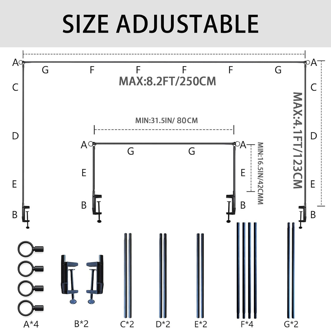 Deko Tischbogen, Metall Verstellbarer Tischbogenständer 80-250cm Länge, Tisch Dekoration Halter Stan