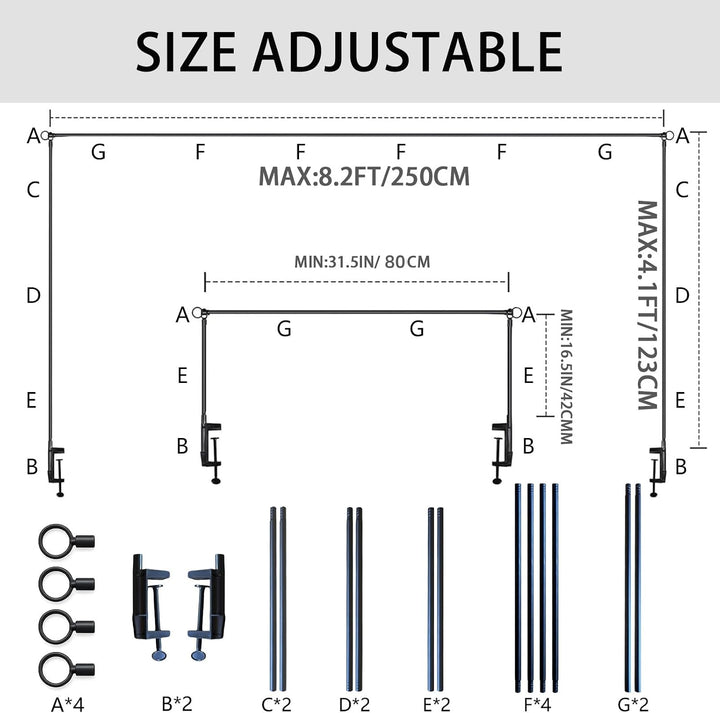 Deko Tischbogen, Metall Verstellbarer Tischbogenständer 80-250cm Länge, Tisch Dekoration Halter Stan