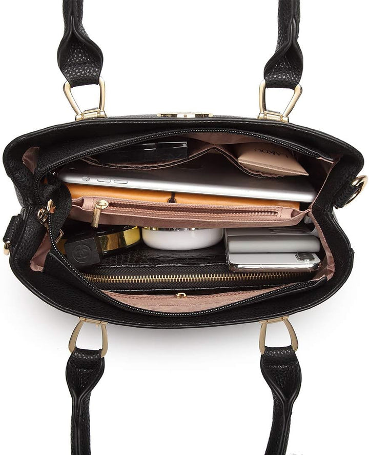 Miss Lulu Handtasche Damen Mittelgross Henkeltasche Elegante Schultertasche Tasche für Damen mit Lyc
