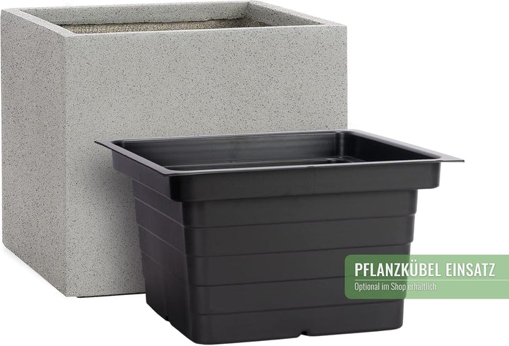 Pflanzwerk® Pflanzkübel Cube Granit Grau 45x55x55cm *Frostbeständiger Blumenkübel* *UV-Schutz* *Qual