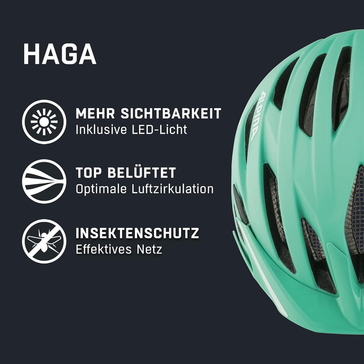 ALPINA HAGA - Stossabsorbierender, Sicherer & Optimal Anpassbarer Urban Fahrradhelm Mit Integriertem