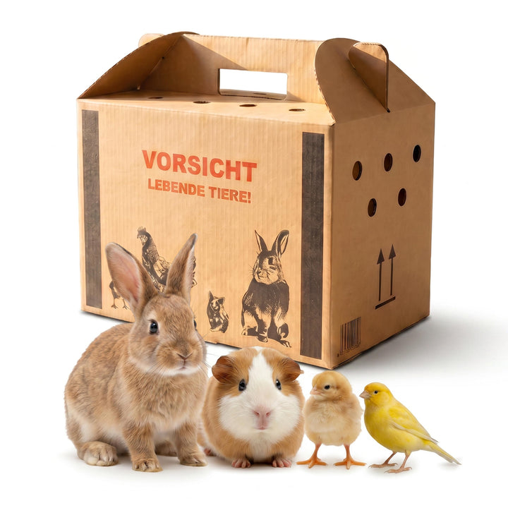 Transportkarton für Tiere Tiertransportkarton für Kleintiere - Geflügeltransportkiste - Hasen Transp