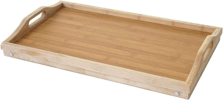 Tablett HWC-B88AM, Serviertablett Holztablett Frühstückstablett Dekotablett, Bambus 21x64x30cm
