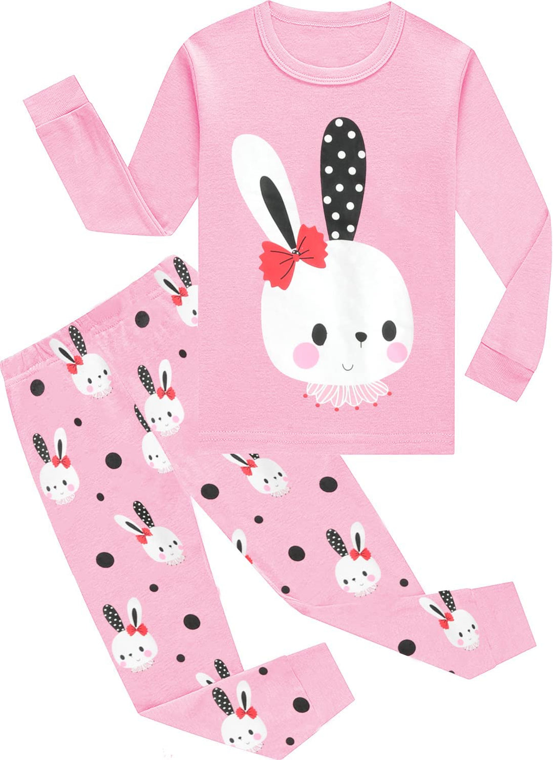 EULLA Kinder Mädchen Schlafanzüge Langarm Baumwolle Winter Pyjama Set Einhorn Prinzessin Dino Hase E