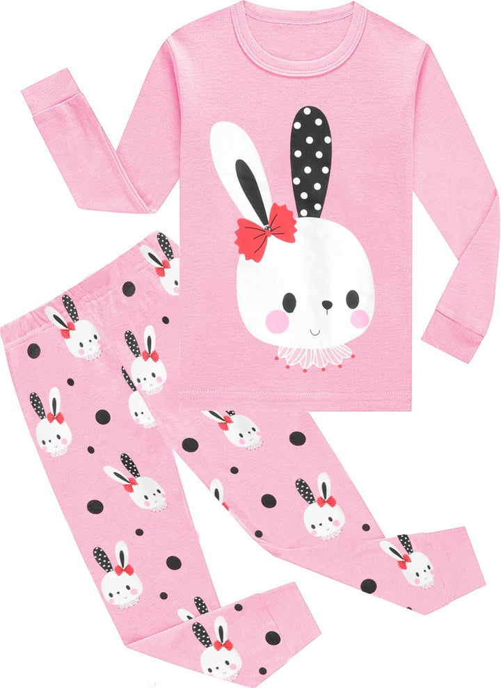 EULLA Kinder Mädchen Schlafanzüge Langarm Baumwolle Winter Pyjama Set Einhorn Prinzessin Dino Hase E