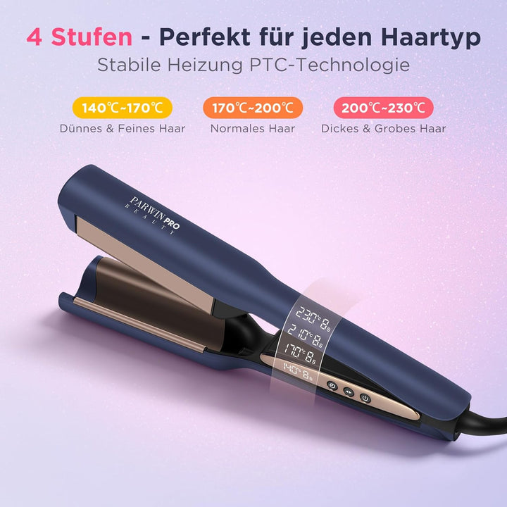 Meerjungfrauen Deep Waves Welleneisen 25 mm, PARWIN PRO BEAUTY Doppelzylinder Beach Waves Lockenstab