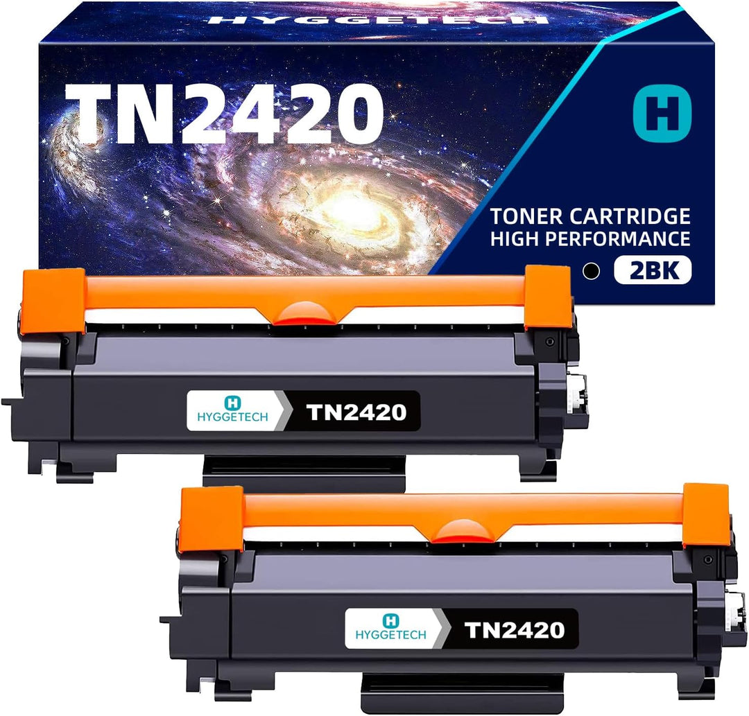 Hyggetech 2-Pack Compatible Toner Replacement for Brother TN2420 TN2410 Toner for Brother MFC-L2710D