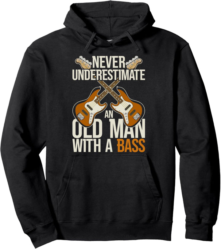 Bassist Rentner Bassspieler Musik Ruhestand Bass Gitarre Pullover Hoodie