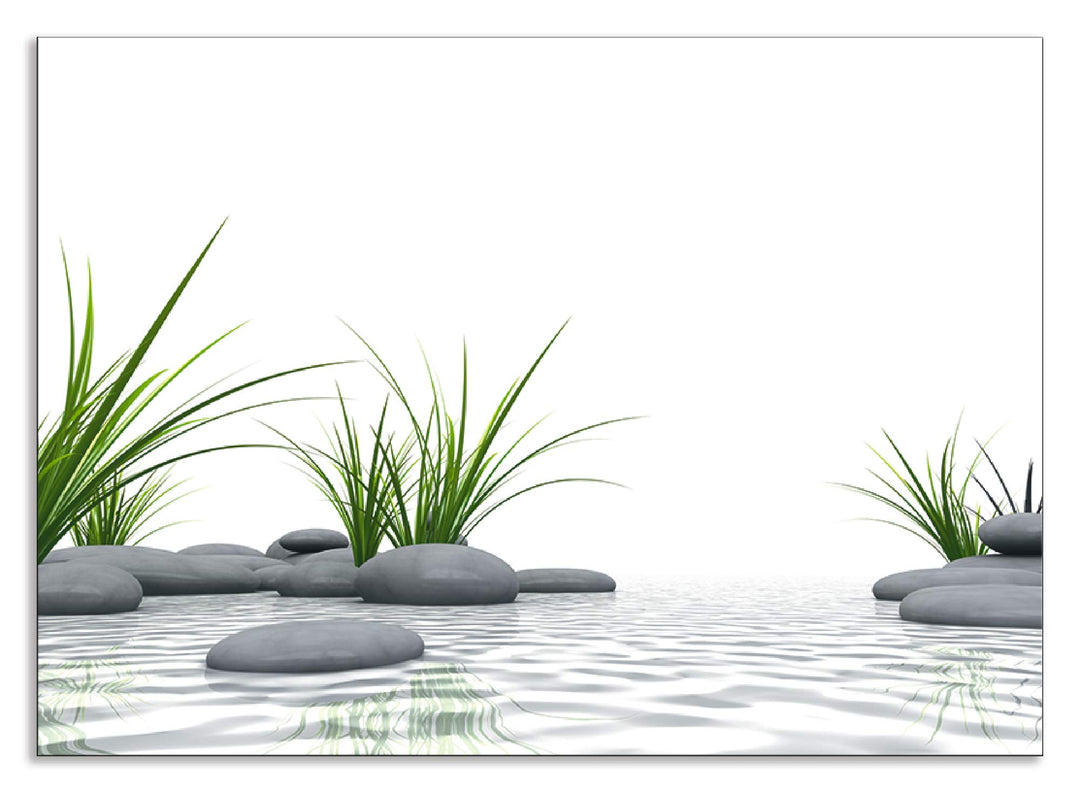 ARTland Spritzschutz Küche aus Alu für Herd Spüle 70x50 cm (BxH) Küchenrückwand mit Motiv Natur Zen