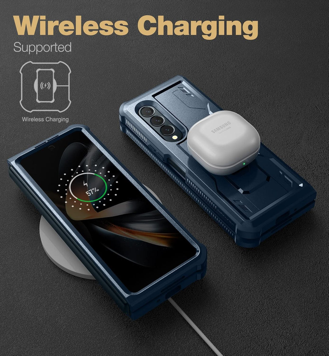Dexnor für Samsung Galaxy Z Fold 4 5G Hülle, Full-Body Dual Layer Rugged Fall mit eingebautem Displa