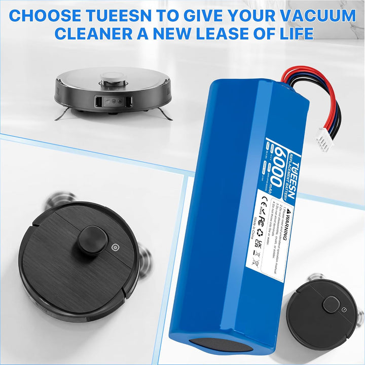 14,4V 6000mAh Li-ion Ersatzakku für Ecovacs T9 T9+ Aivi, Deebot T10 T10+，Ecovacs Deebot X1 Omni/Plus