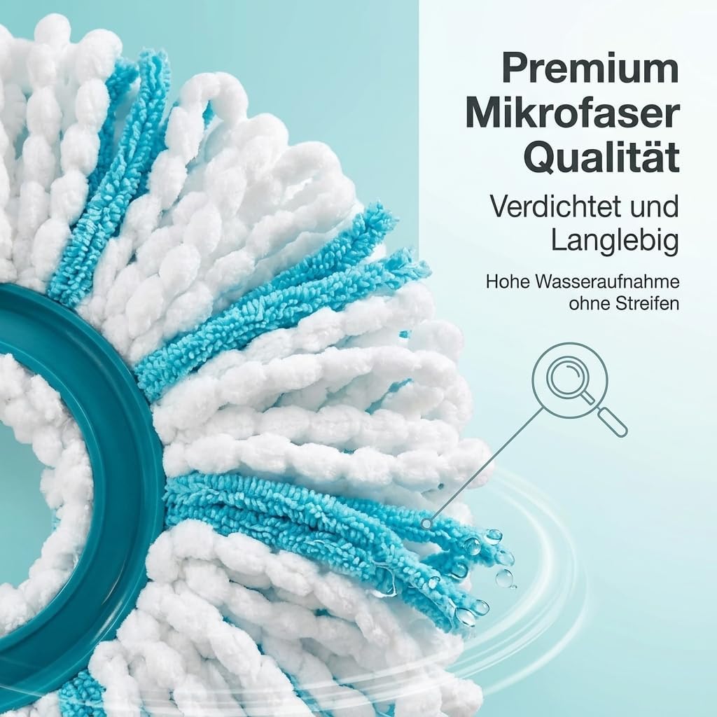 6 Stück Bodenwischer für Leifheit Clean Twist Disc Mop,Wasseraufnahme | Doppelfasermop kann Effizien