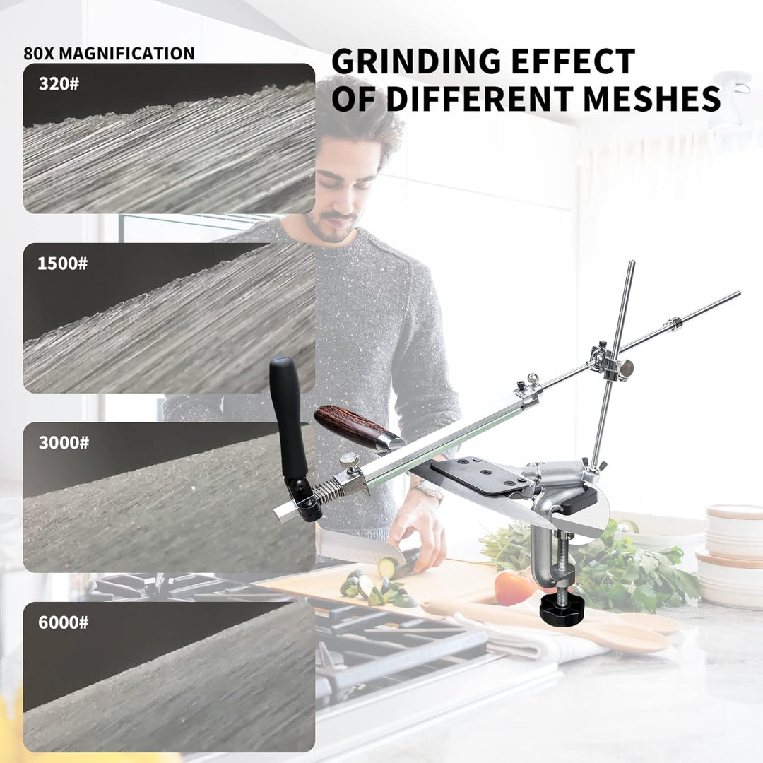 Lehwoik Messerschärfer Profi, RX-008 Messerschärfsystem, 360° Flip Drehung mit Festem Winkel, Präzis