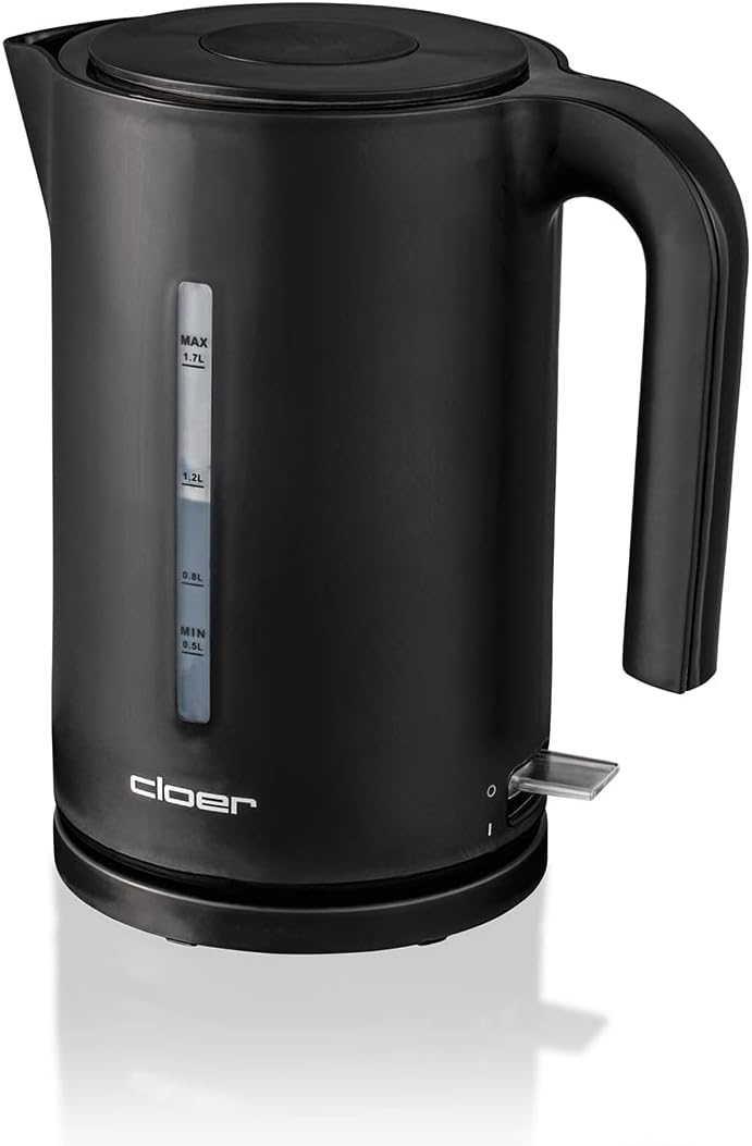 Cloer 4110 Wasserkocher, 2200 W, grosse Wasserstandsanzeige, Kalkfilter, Trockengeh- und Überhitzung