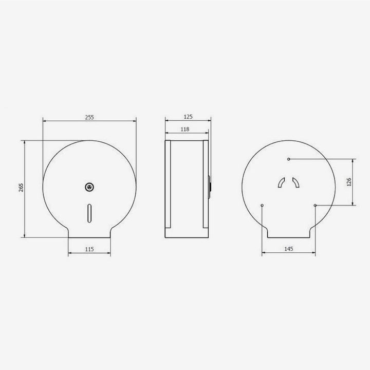 Jofel - Toilettenpapierhalter für industrielle Mittel, Papierspender in Rollen bis zu 300 m, max. 22