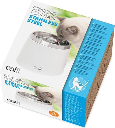 Catit Trinkbrunnen, für Katzen, mit Edelstahleinsatz, 2L, weiss 1 weiss, 1 weiss