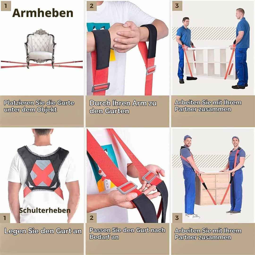 Tragegurte Umzug Kit Tragegurt für 2 Personen mit Schwamm-Weste, Multifunktionaler Hebegurt für Möbe