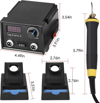 Trsaow Brandmalerei 60W LCD Holzbrenner 0-750°C für Holz, Leder, Kürbis, 2 Stifte und 33 Drahtspitze