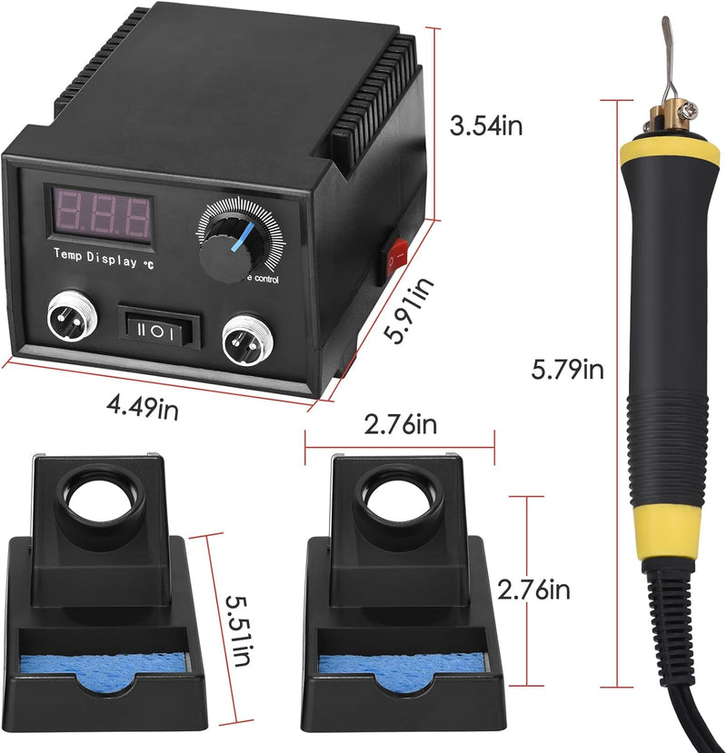 Trsaow Brandmalerei 60W LCD Holzbrenner 0-750°C für Holz, Leder, Kürbis, 2 Stifte und 33 Drahtspitze