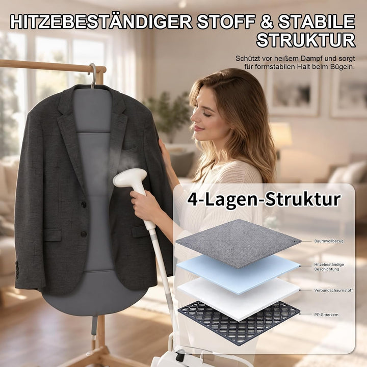 Faltbares Bügelbrett 91 × 41 cm, Dampfbrett zum Aufhängen