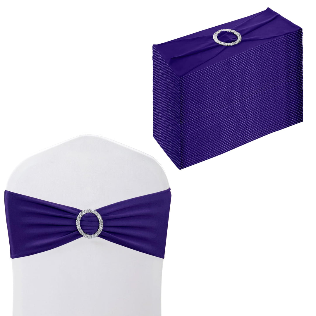 Weddecor Stuhldekoration, elastisches Stuhlband, Stuhlschärpe aus Spandex mit Schiebeschnalle, für H
