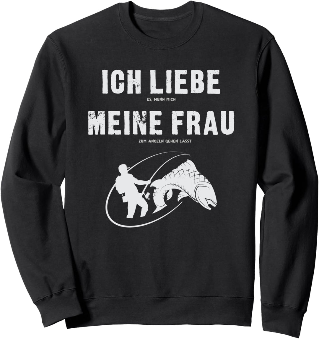 Lustiges Ich Liebe Meine Frau für Angler Design Sweatshirt