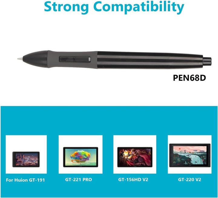 PEN68D Batterieloser Stylus Digital Pen für Huion, 8192 Level Druckempfindlicher Stylus Pen Geeignet