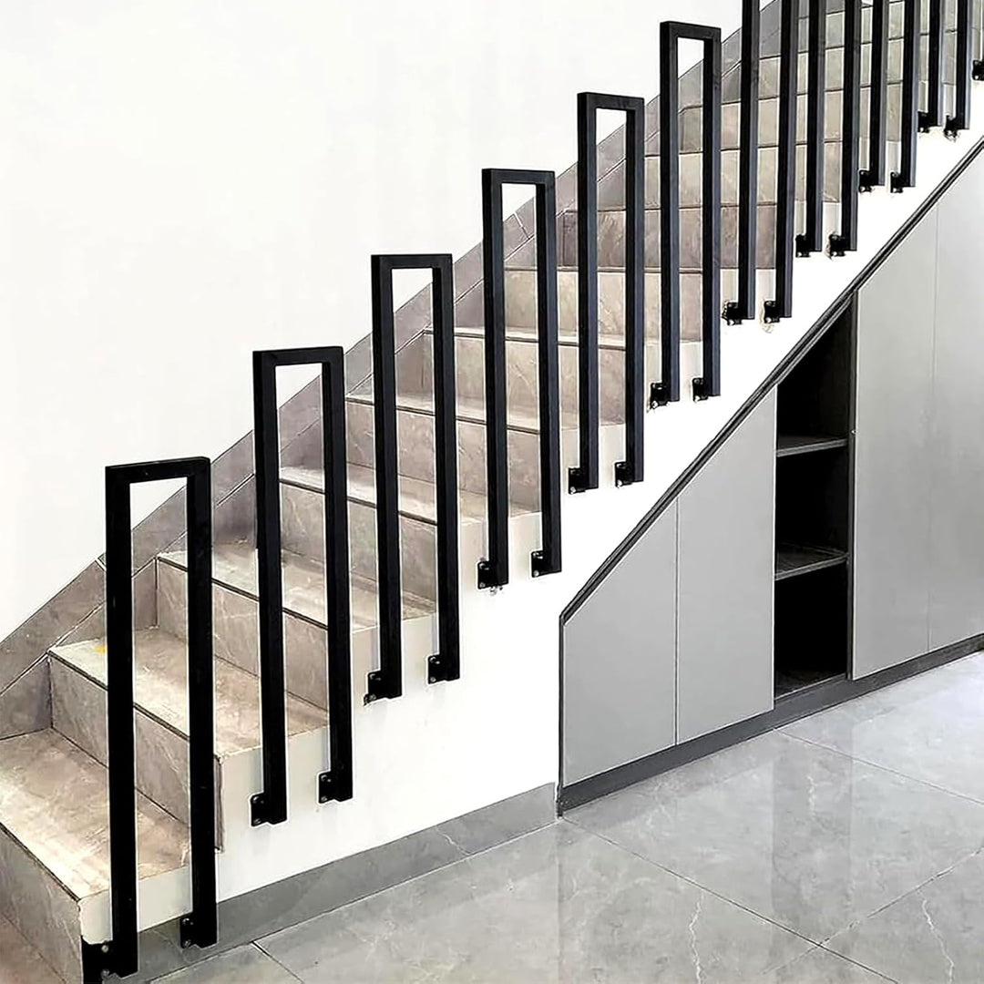 Treppengeländer Innen, U-FöRmige GeläNder Treppe, 35-110cm Handlauf Treppe,Metal GeläNder Drinnen/Ra