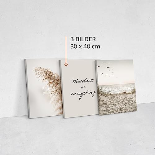 Muralo - Wandbilder Set - Leinwand Bilder Set Aufhängefertig in Boho Stil - das Leinwandbilder Set -