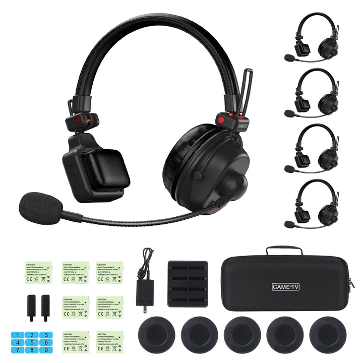 cametv Waero-PRO 1.9GHz Wireless Intercom Headset System Noise Cancellation A/B Group 1700ft(518m) Z