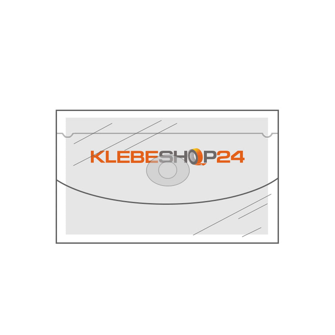 Visitenkartentaschen selbstklebend | Breite Seite offen | Mit Klappe | 105 x 60 mm | 20 oder 100 Stü