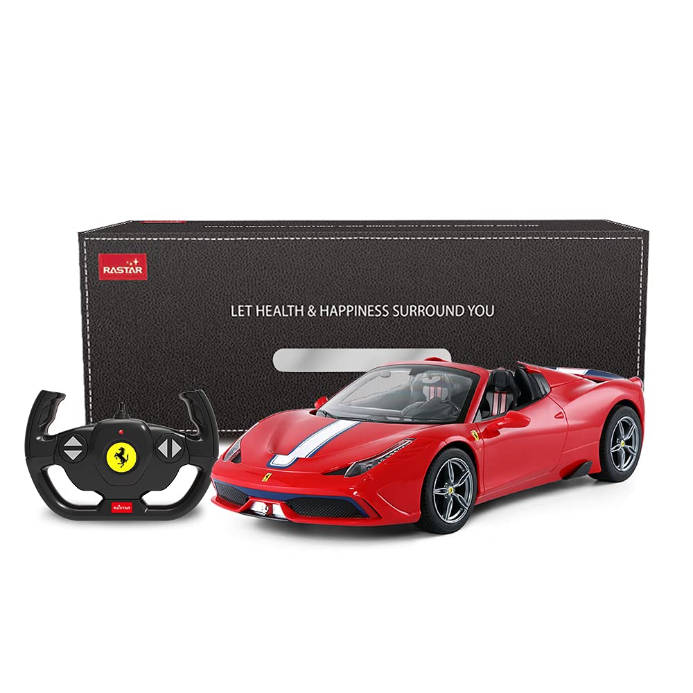 Rastar Ferrari ferngesteuertes Auto, 1 : 14 Ferrari 458, Special A, rotes Spielzeugauto – Cabrio, au