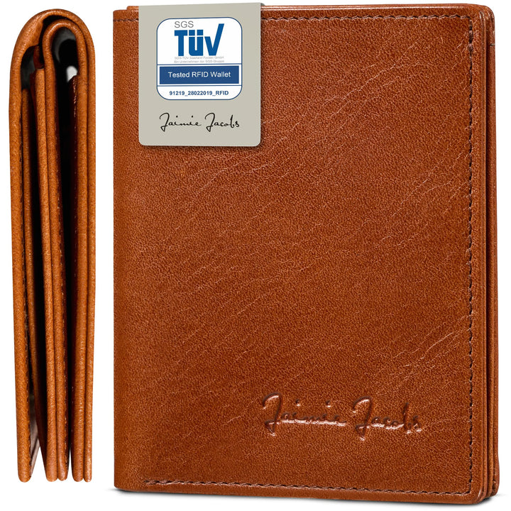 JAIMIE JACOBS SLIMSTAR mit grossem Münzfach dünne Geldbörse Leder Slim Wallet Hochformat Geldbeutel