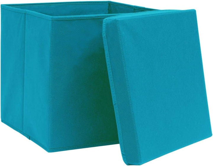WIFESE 4 Stück Aufbewahrungsbox Mit Deckel 32X32X32 cm Faltbox Mit Fingerloch Storage Boxes Faltbare