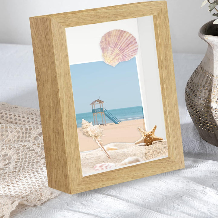 2er 3D Bilderrahmen zum Befüllen, 3D Bilderrahmen Tiefer Objektrahmen 20 x 25 cm mit Transparente Ec