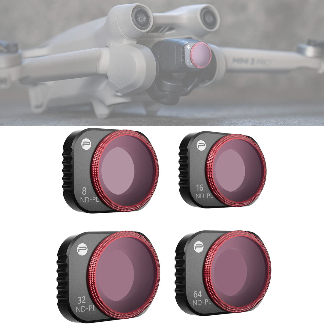 PGYTECH Mini 3 Pro Filter UV CPL ND NDPL Linsenfilter für DJI Mini 3 Pro (4pcs (ND8PL+ND16PL+ND32PL+