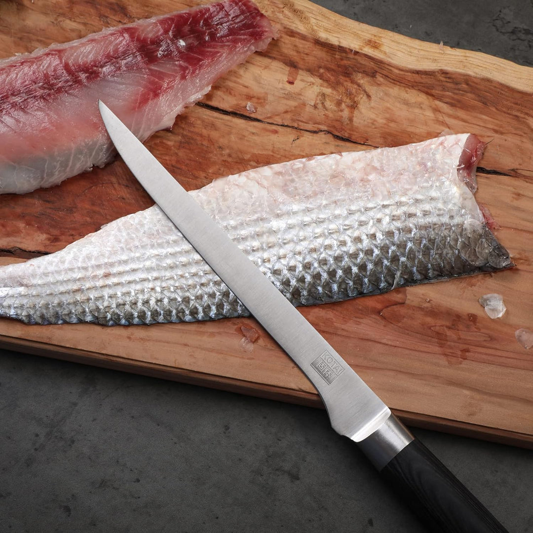 KOTAI Fischmesser| Seezungenfilet| Flexible 20-cm-Klinge| Ideal zum Filetieren von Fischen| Von Hand