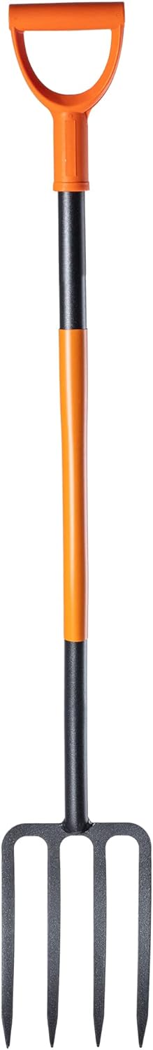 KADAX Spatengabel aus Stahl, Gabel mit D-Griff, Grabgabel zum Umgraben und Auflockern, ergonomische