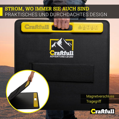 Craftfull Solarpanel faltbar 60w 100w 200w 300w - Solartasche Outdoor - Solarmodul für tragbare Powe