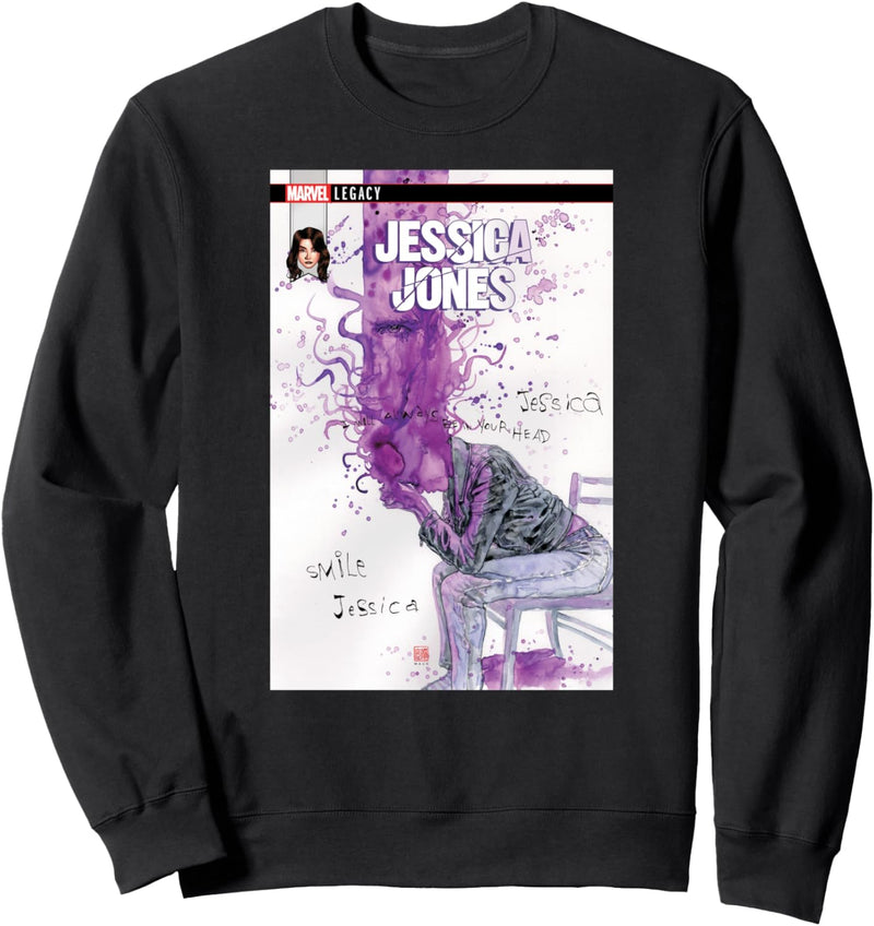 Marvel Jessica Jones Water Color Drips Comic Cover Sweatshirt