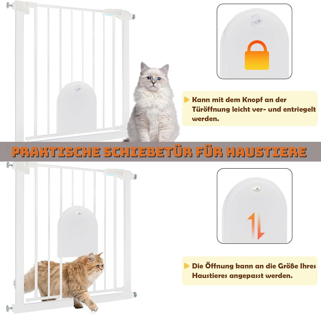 Froadp Türschutzgitter Baby Treppengitter 85-95cm Kindergitter ohne Bohren Türgitter mit Tür für Hun