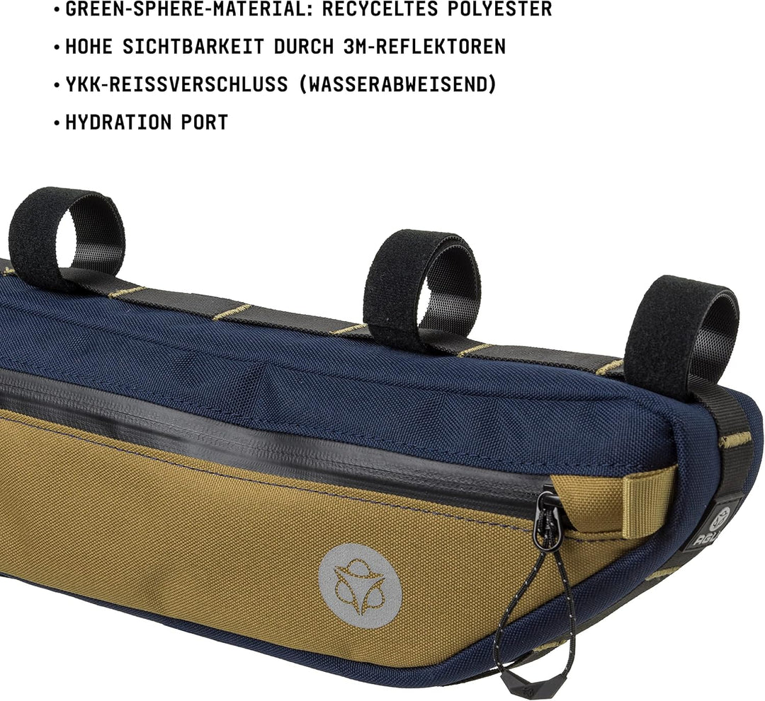 AGU Tube Venture Fahrrad Rahmentasche, Rahmentasche Fahrrad Wasserabweisend, Reflektierend Polyester