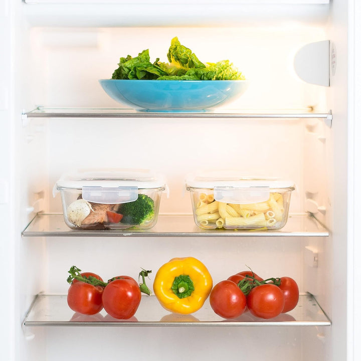 Grizzly Glas Frischhaltedosen, Set 2X 1520 ml, luftdicht, rechteckig, Click-Verschluss, vielseitige