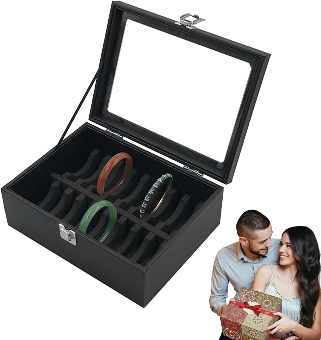 Armband-Aufbewahrungsbox, Armreif-Organizer-Box | PU-Leder-Vitrine, 10/20 -Fächer, Armreif-Aufbewahr
