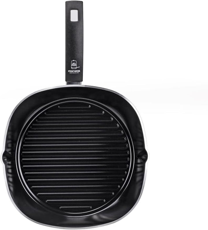 Moneta Innova Grillpfanne 28 x 28 cm, natürliche FineGres Beschichtung (kein PFAS), auch für Indukti