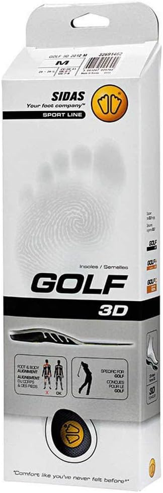 Sidas Golf 3D Einlegesohlen Grau X-Large (Mens-11 to 12/Womens-12 to 13), Grau X-Large (Mens-11 to 1
