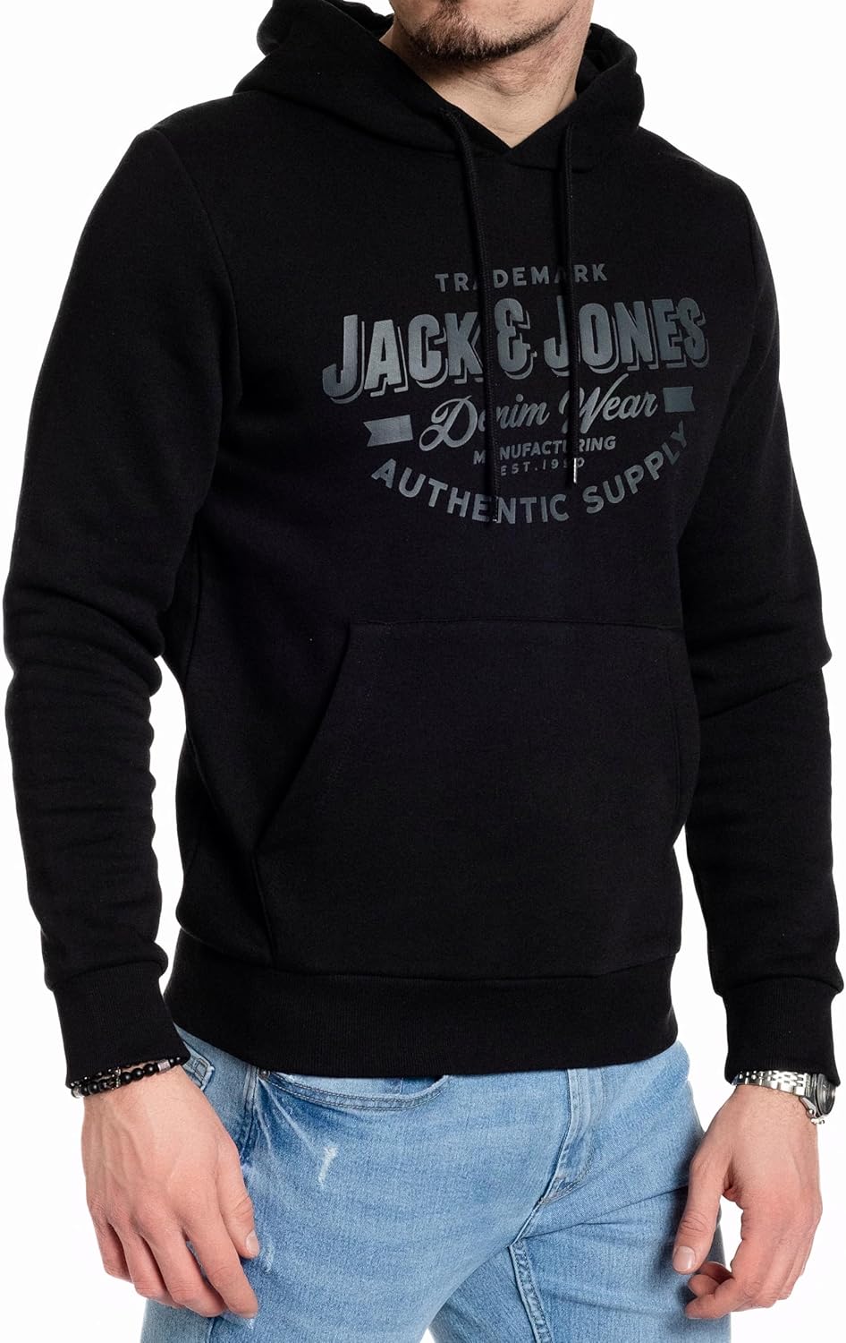 JACK & JONES Herren Hoodie Pullover mit Kapuze Sweatshirt Kapuzenpullover für Männer aus Baumwolle m